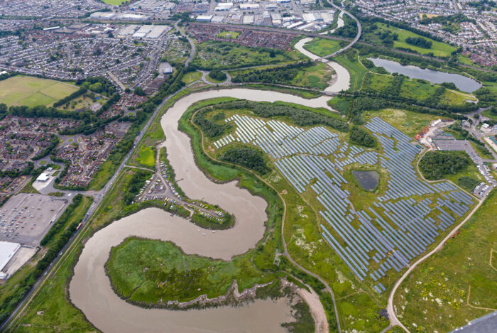 Lamby Way Solar Farm from the air credit Dave Powell Aerial Photography Wales